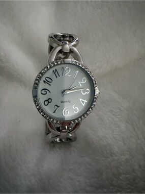 Silver Crystal Accent Women's Bracelet Watch